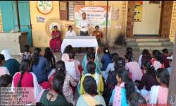 Guidance on Health to NSS girls Volunteers by health care center Rangoli (Adopted Village) during NSS Camp